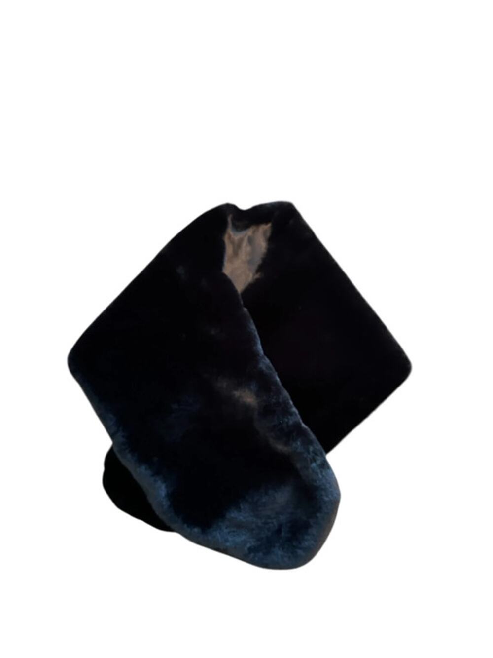 Size Elegant Black Faux Fur Stole Wrap Shrug One Size